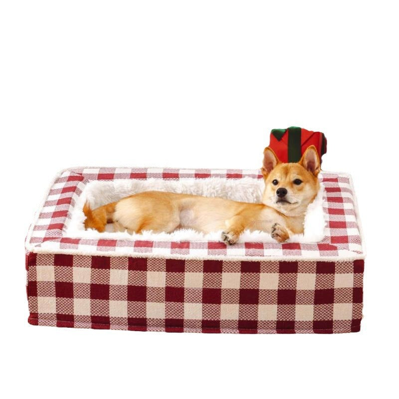 Classic Plaid Kennel Four Seasons Universal Removable And Washable