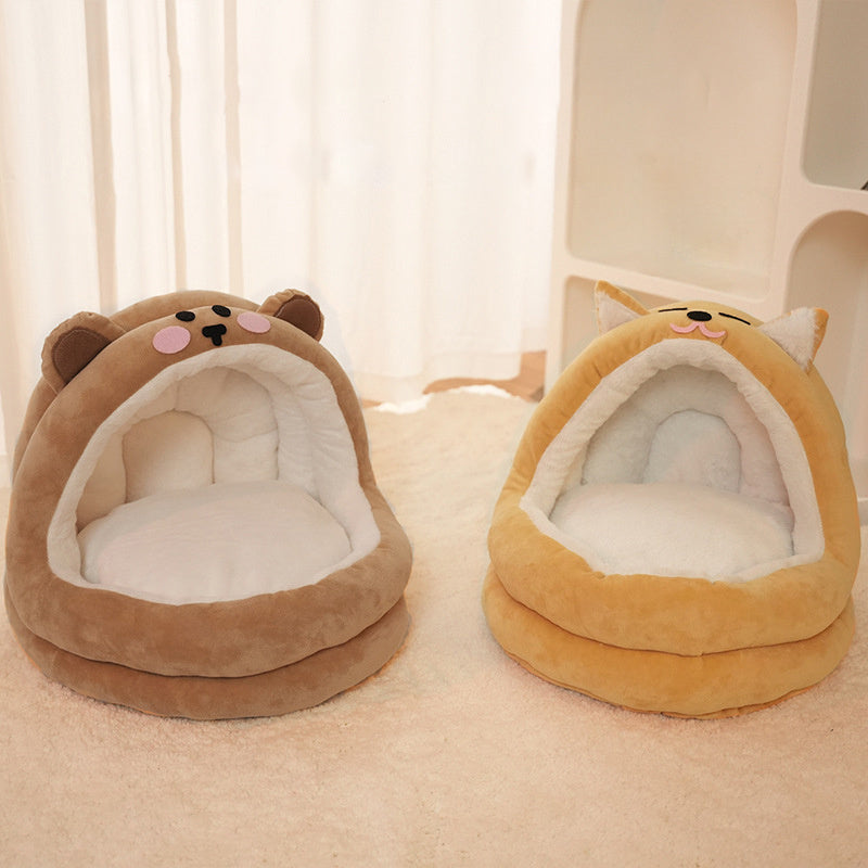 Pet Cat Bed Warm Pet Basket Cozy Kitten Lounger Cushion Kennel Kitten Bed House Sleeping Bag For Small Medium Dog Cat Supplies