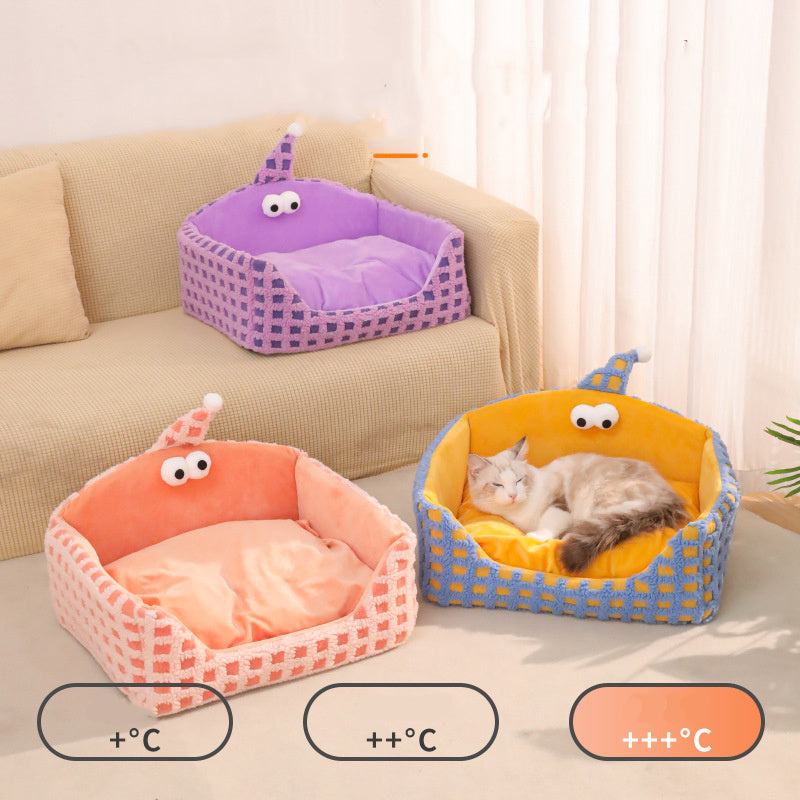 Sleeping Nest For Pets Triangular Hat Sponge Can Be Disassembled And Washed Warm For Cats Thick Kennel Autumn And Winter