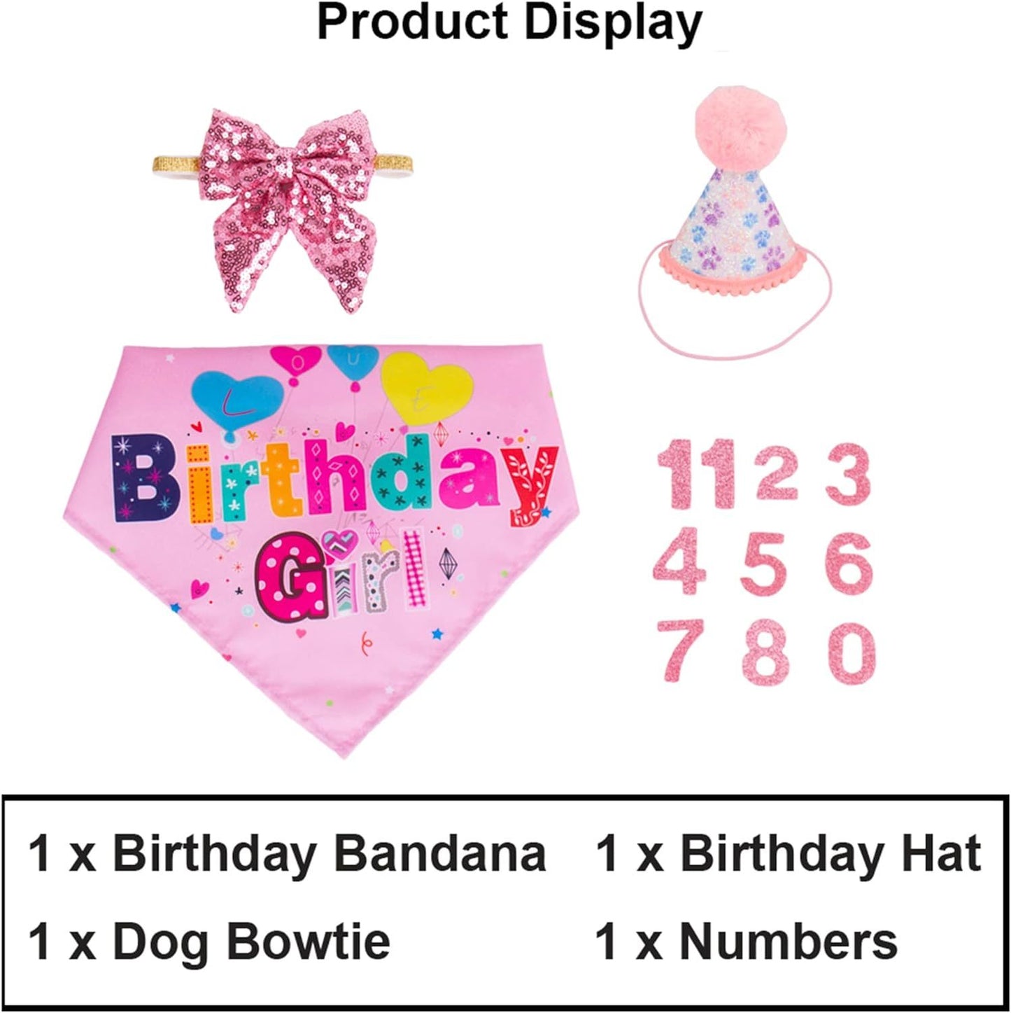 Dog Birthday Party Supplies Boy Girl Dog Birthday Hat With Numbers Dog Puppy Birthday Bandana Hat Bow Puppy Birthday Hat
