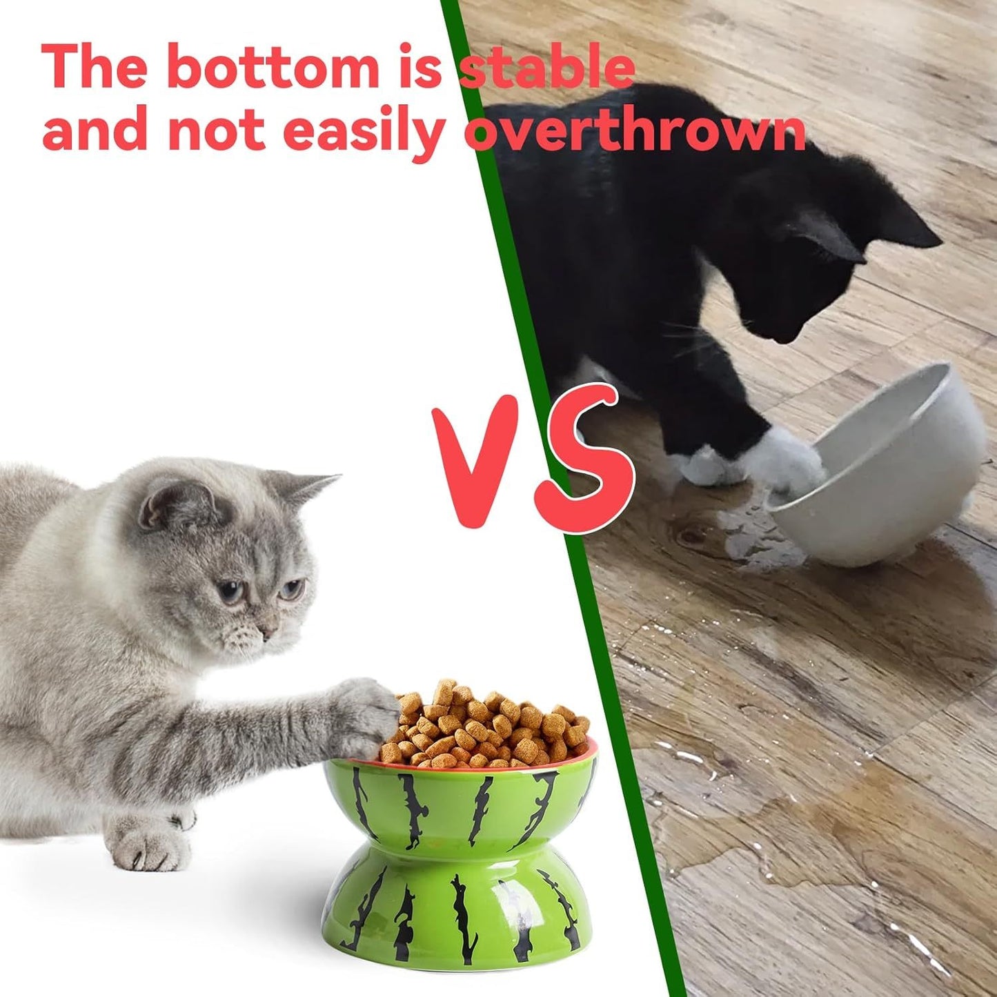 Ceramic Raised Cat Bowl 5In Elevated Wide Cat Bowl For Food And Water Anti Vomiting Tilted Pet Feeder Dish For Indoor Cats And Small Dogs