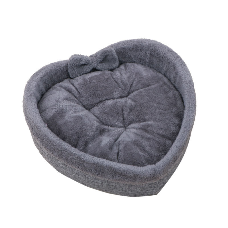 Summer Kennel For Cat Dog Bed Pet Nest Small And Medium Nest Heart-shaped Mat Stuffed Kennel Universal For All Four Seasons