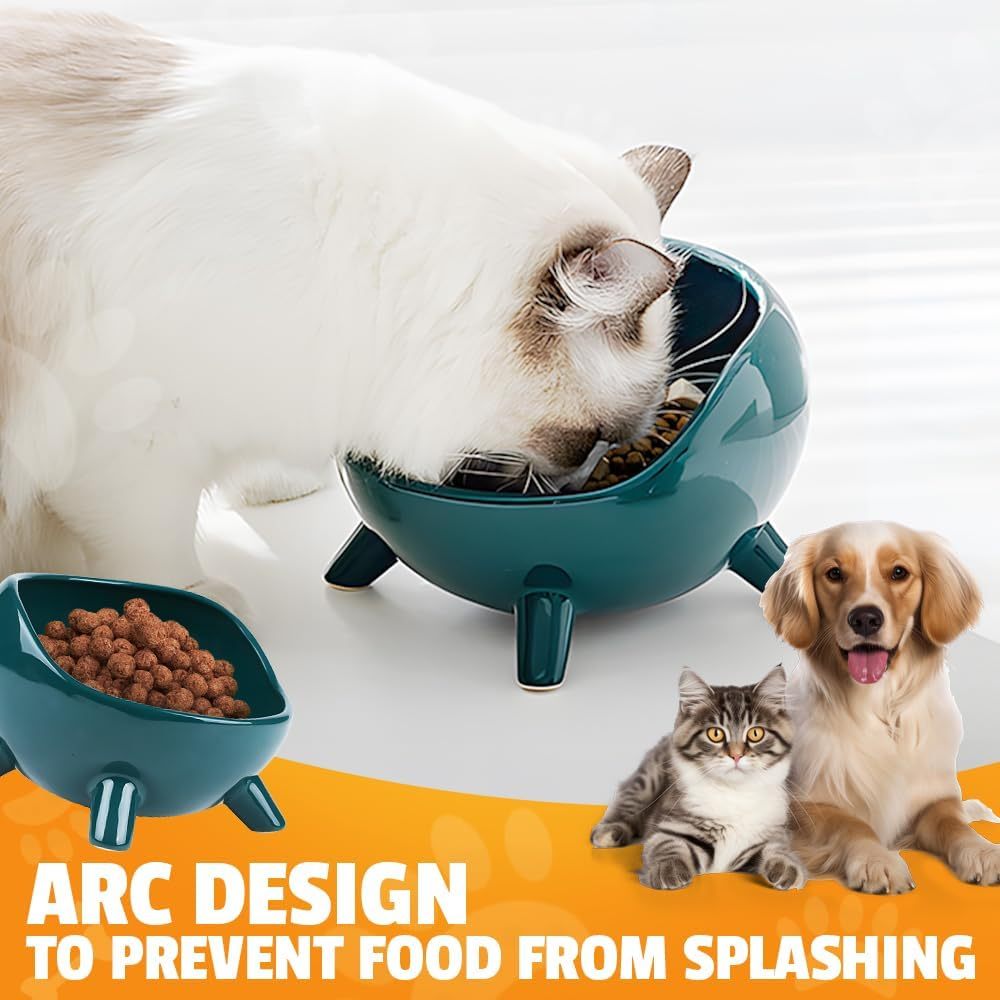 Cat Food Bowl For Cats And Small Dog Four-Legs Ceramic Cat Food And Water Bowls For Indoor Cute Cat Stability Food Dish