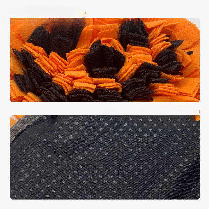 Pet Sniffing Mat Pumpkin Dog Sniffing Mat Festive Pumpkin Fur Mat Anti-choking Slow Food Training Mat