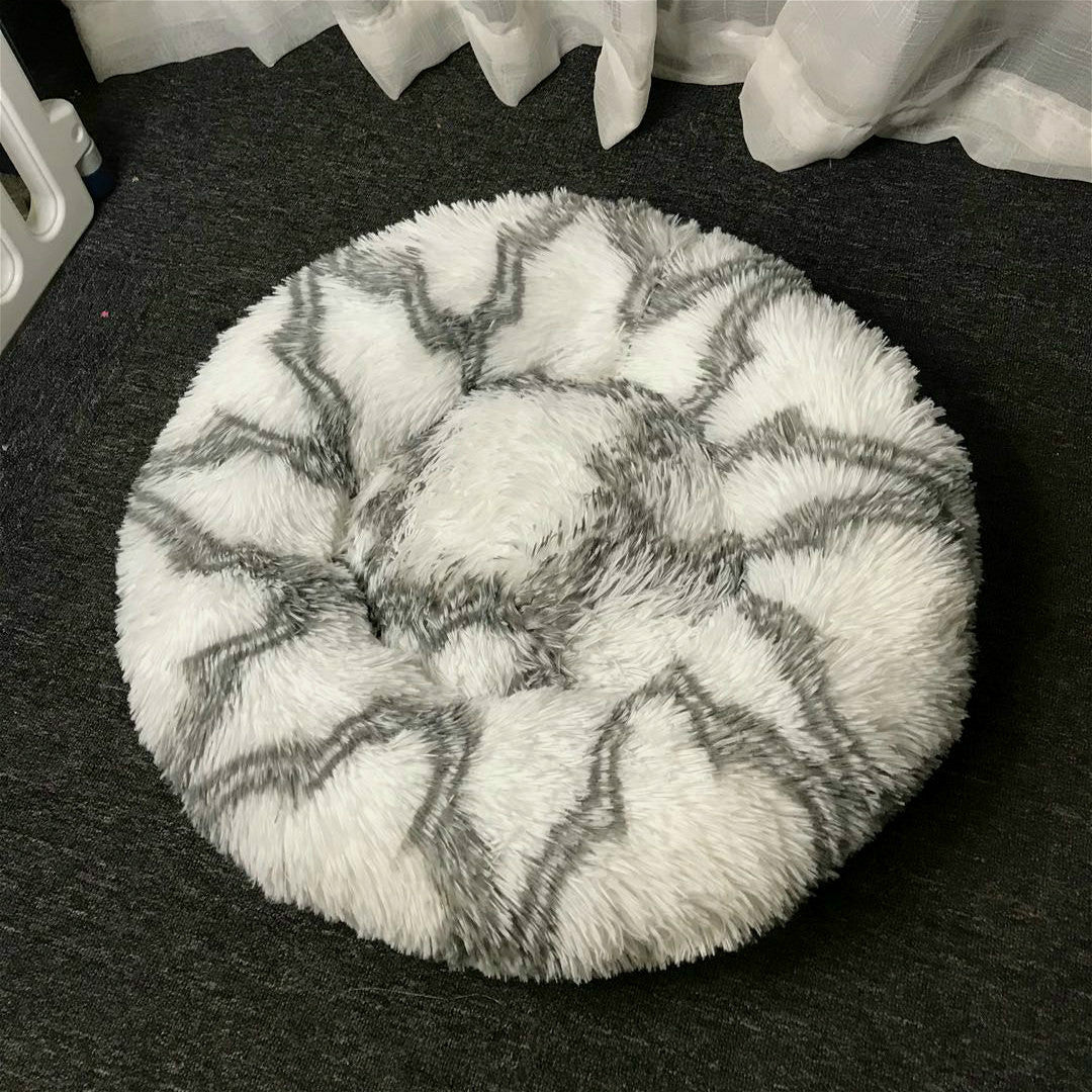 Dog Cat Plush Round Nest Pet Winter Mat Pet Product Accessories Bed Multicolor Multi Size Cat Litter Dog Litter