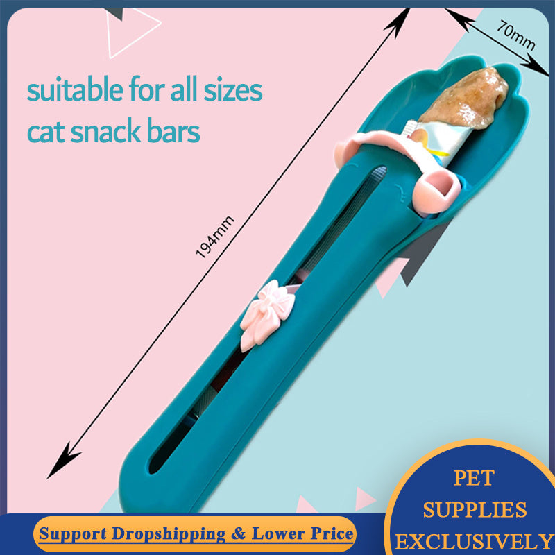 Pet Feed Spoon Snack Extrusion Food Scoop Cat Treat Bars Squeezer Feeder Puppy Kitten Liquid Food Cereal Dispenser Dropshipping