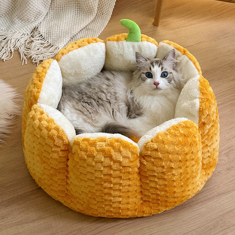 Pumpkin Nest For Halloween Warm Pet Mat Cat's Nest Kennel Four Seasons Universal Fall And Winter