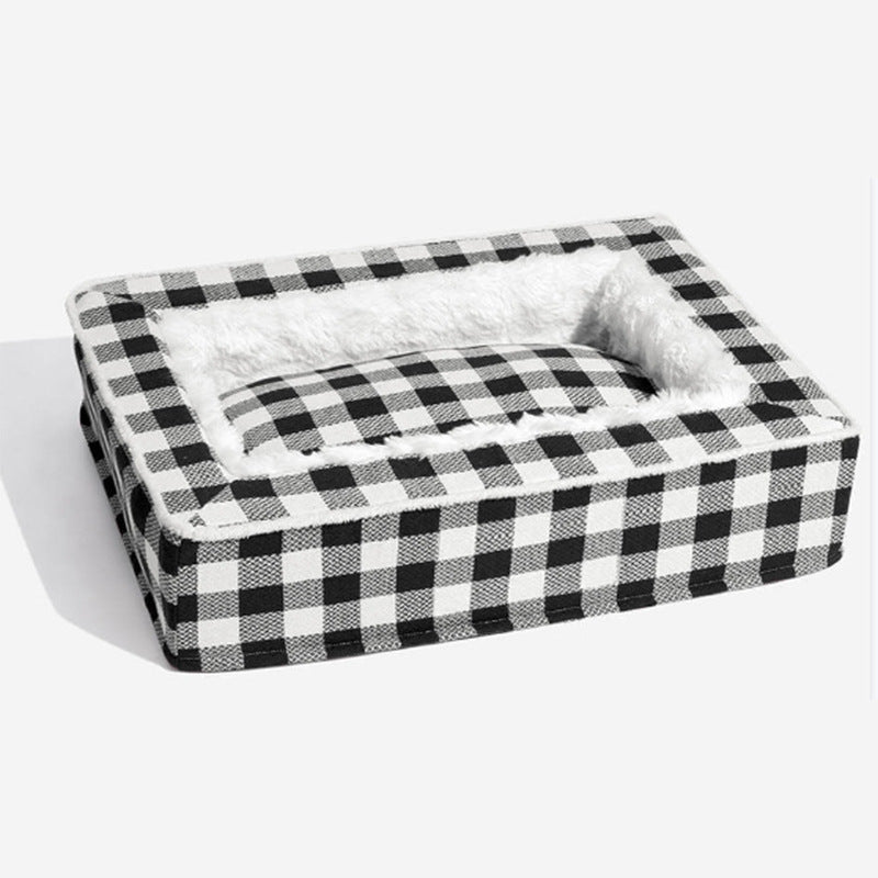 Classic Plaid Kennel Four Seasons Universal Removable And Washable