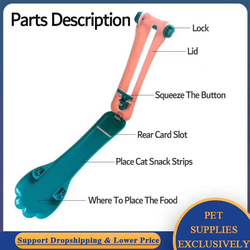 Pet Feed Spoon Snack Extrusion Food Scoop Cat Treat Bars Squeezer Feeder Puppy Kitten Liquid Food Cereal Dispenser Dropshipping
