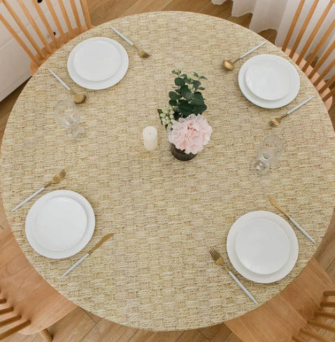 Round Fit Tablecloth Digital Printing Oil-proof Waterproof Table