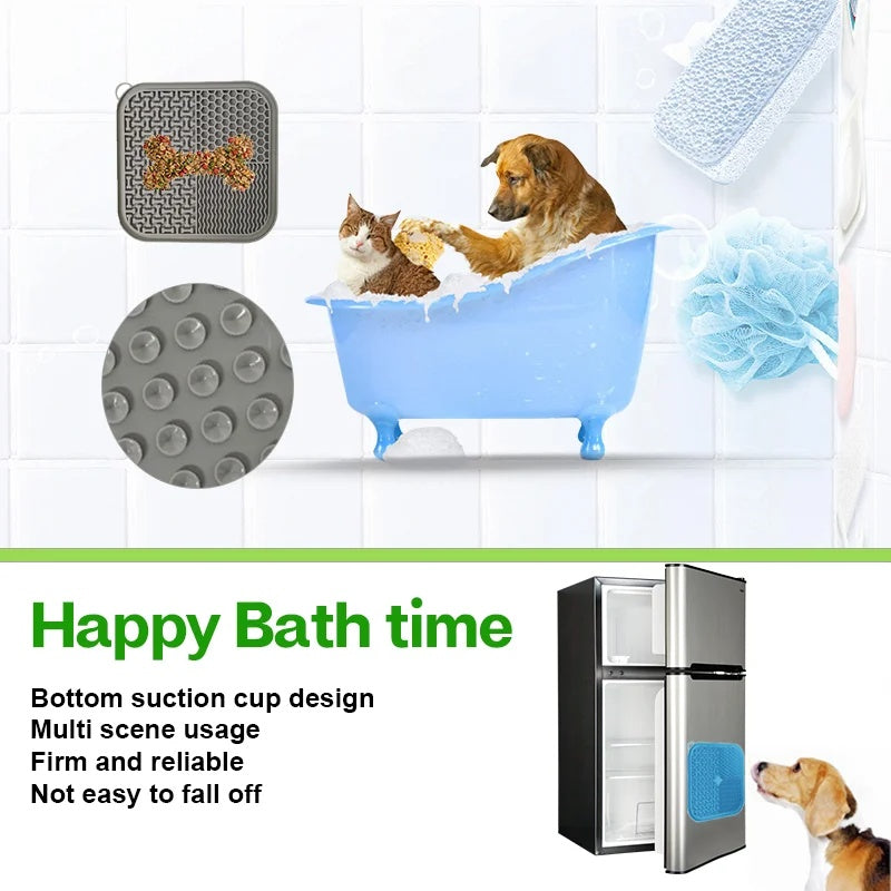Dog Licking Mat Slow Feeder Premium Lick Pad With Suction Cups For Dog Anxiety Relief Slow Feeder Dog Bowls Pet Placemat