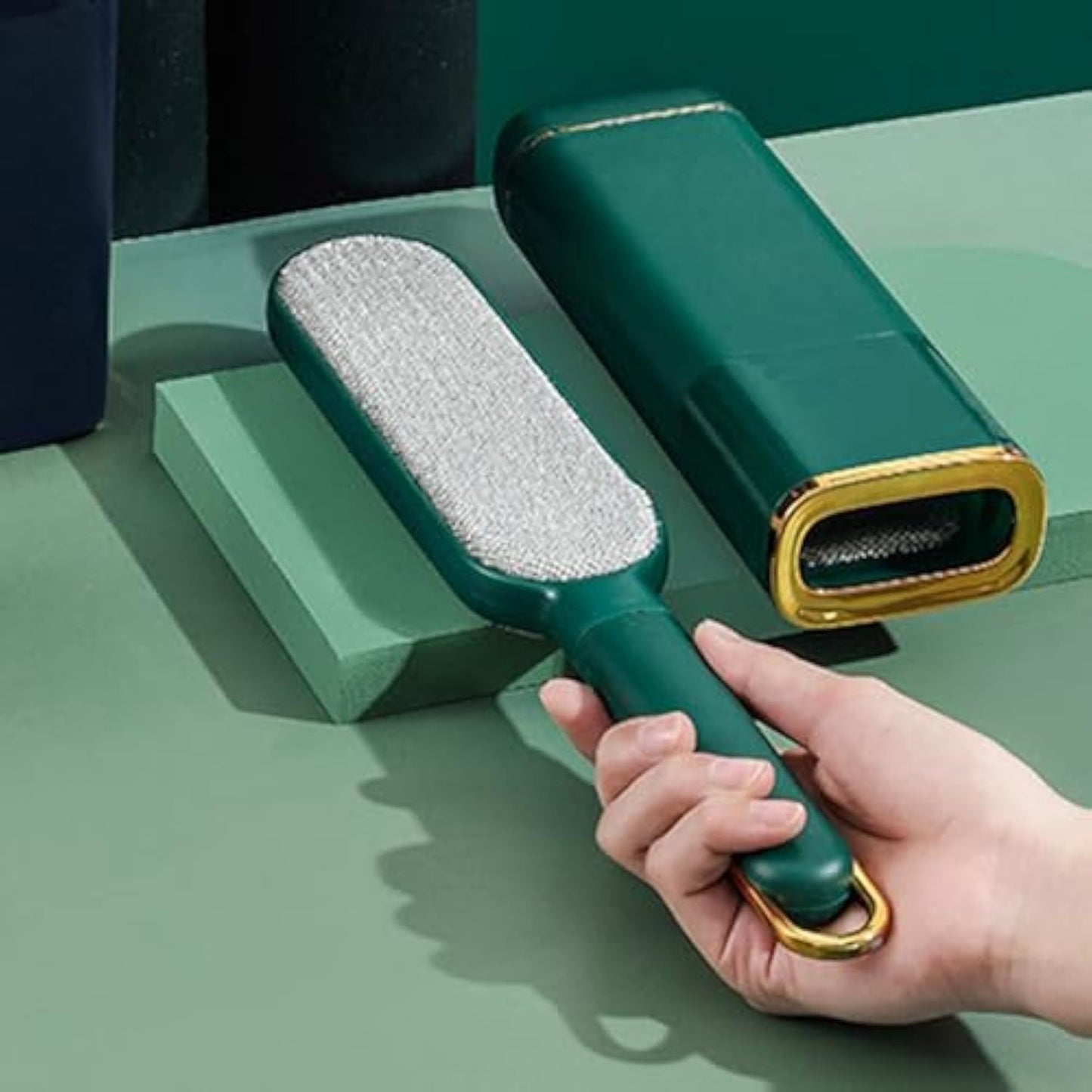 Pet Hair Remover A Pet Shedding Hair Collector Double Sided Self-Cleaning Brush Effectively Removes Pet Hair From Clothes And Furniture And It's Reusable.