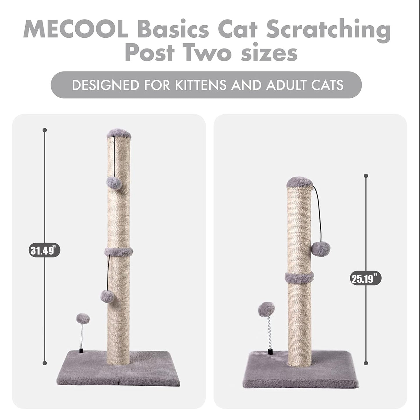 Cat Scratching Post Premium Basics Kitten Scratcher Sisal Scratch Posts With Hanging Ball For Kittens Or Smaller Cats