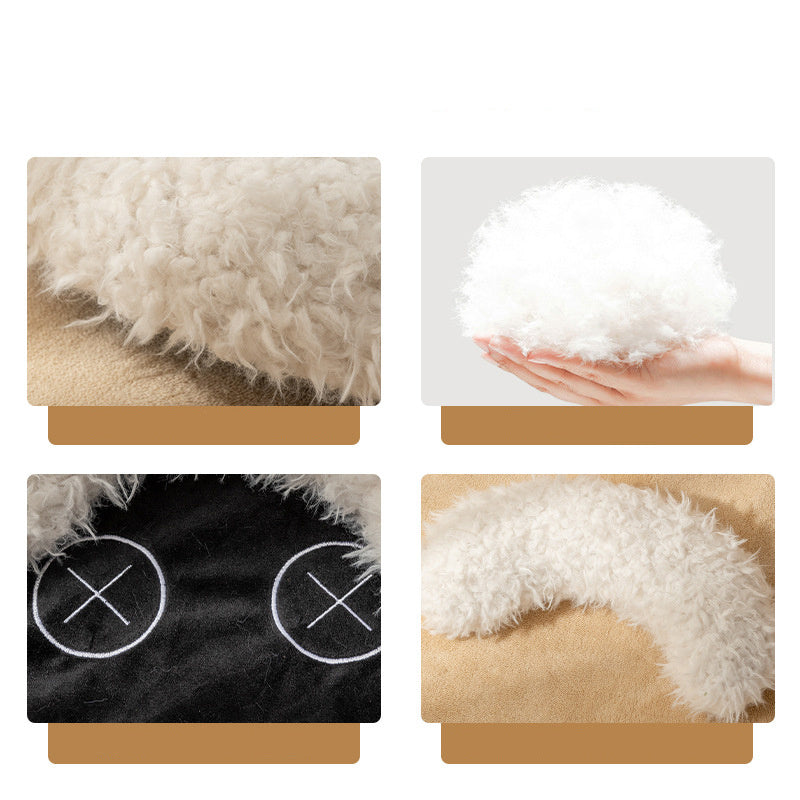 New Lamb Cat Bed Winter Warm Round Cat Beds