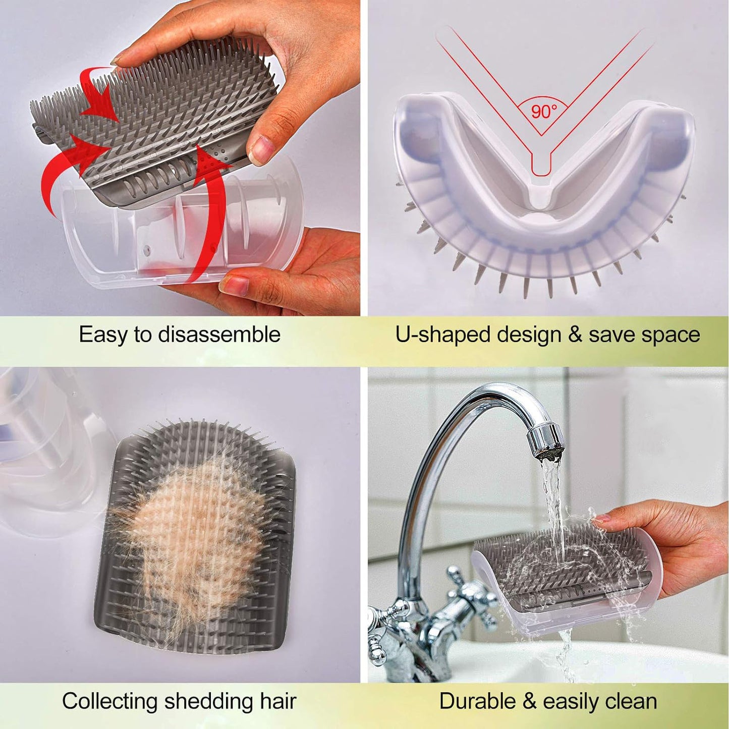 Cat Self Groomer Arch Self Cleaning Slicker Brush Upgraded Cat Brushes Wall Corner For Shedding Grooming, Softer Massager Comb Interactive Toy For Short Long Haired Dog Kitten Puppy