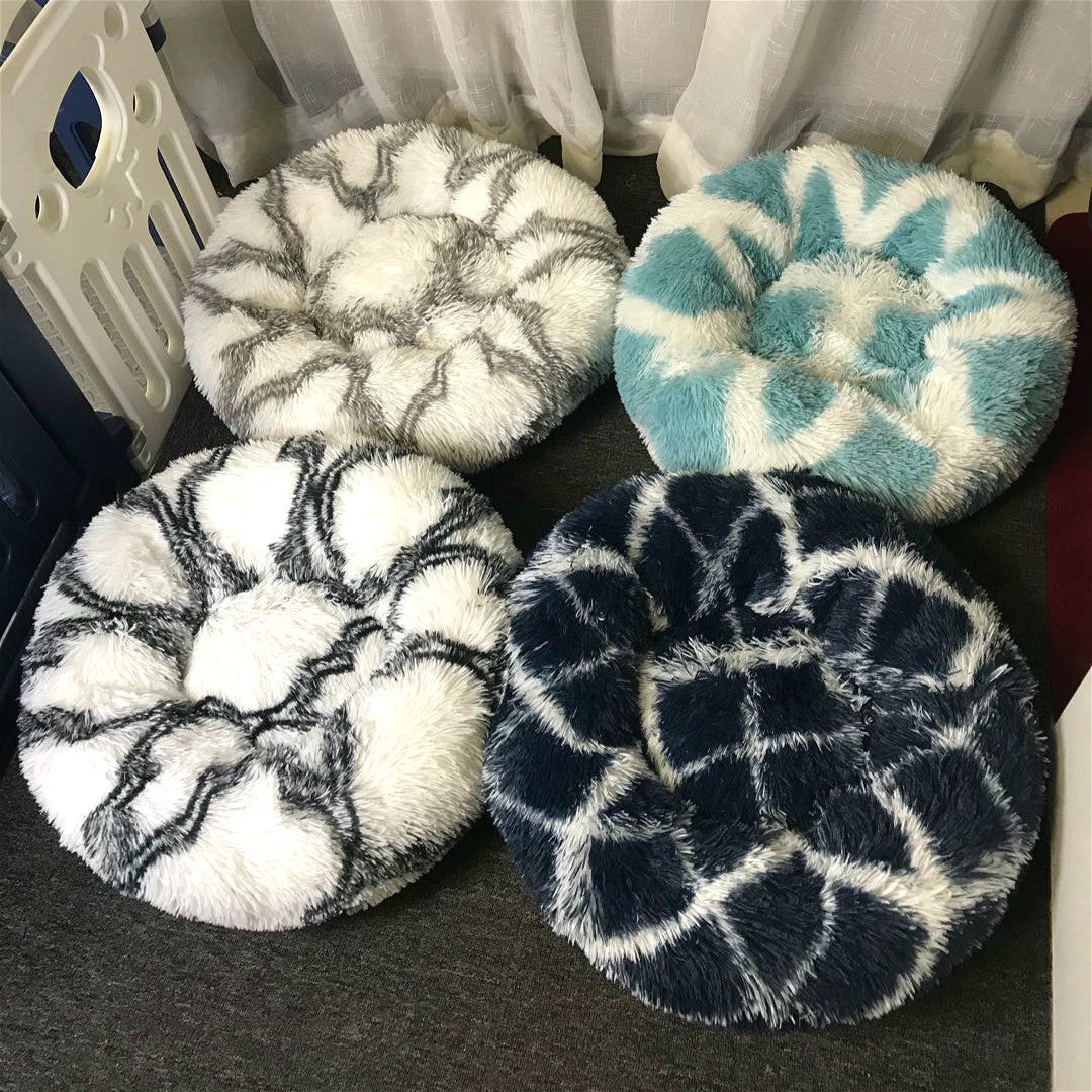 Dog Cat Plush Round Nest Pet Winter Mat Pet Product Accessories Bed Multicolor Multi Size Cat Litter Dog Litter