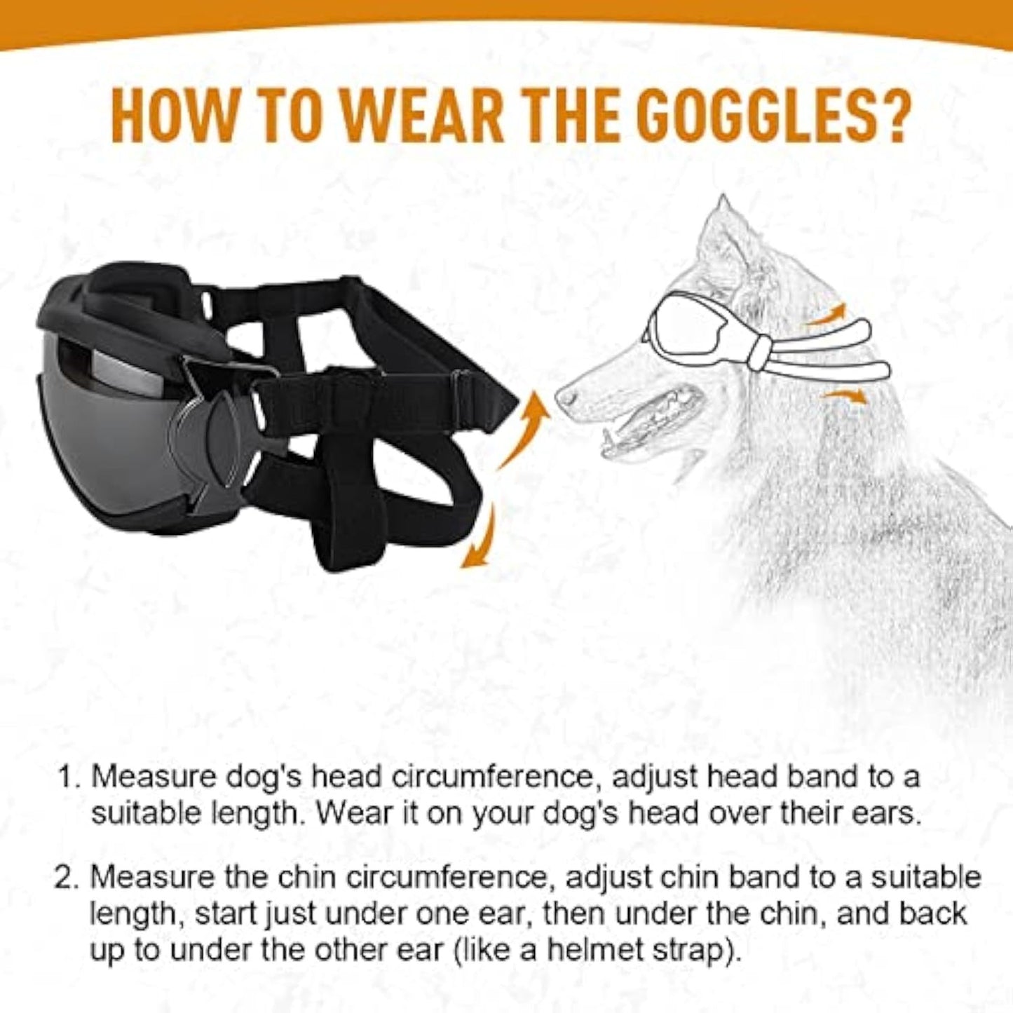 Stylish Windproof Dog Sunglasses Handsome Pet Goggles For Large Medium Breeds With Sun Protection Anti Fog & Adjustable Strap For Driving Swimming Surfing