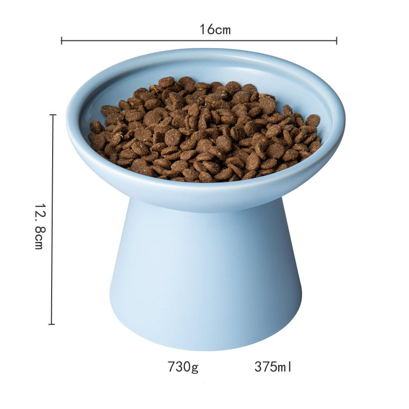 Extra Wide Elevated Cat Food Bowl Ceramic Cat Bowls For Food And Water Wide Shallow Cat Food Dish Whisker Fatigue Lead Cadmium Free Great Height For Cat