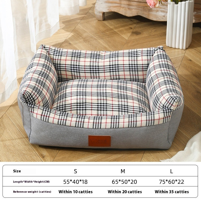 Striped Open Nest Square Kennel Universal Warm