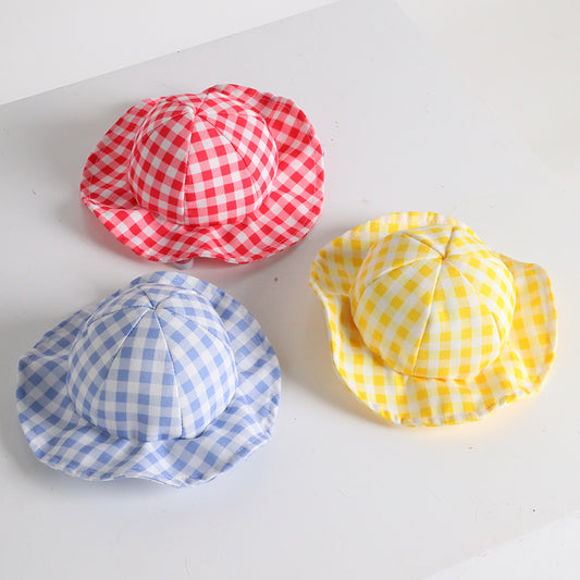 Pet Cute Fashion Plaid Sun Hat