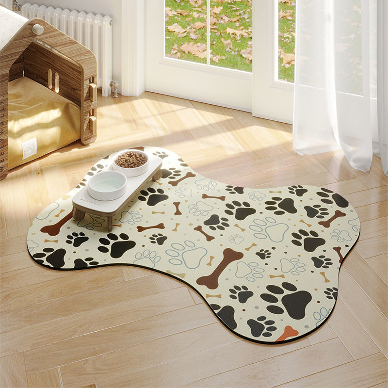 Minimalist Pet Feeding Mat Repeated Washing Water-absorbing Non-slip Mat Rest Sleep
