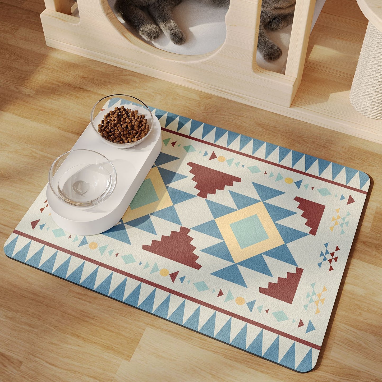 Minimalist Pet Feeding Mat Repeated Washing Water-absorbing Non-slip Mat Rest Sleep