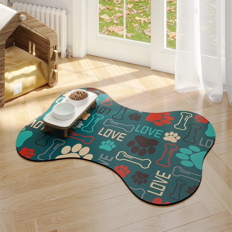 Minimalist Pet Feeding Mat Repeated Washing Water-absorbing Non-slip Mat Rest Sleep