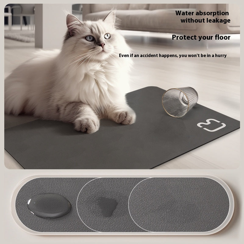 Minimalist Pet Feeding Mat Repeated Washing Water-absorbing Non-slip Mat Rest Sleep
