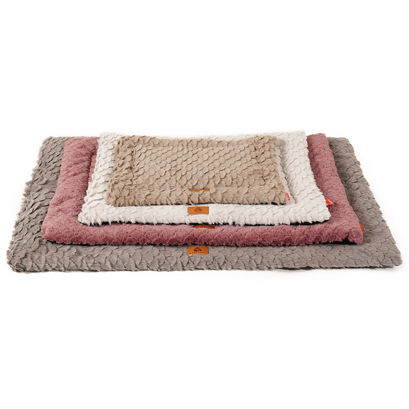 Pv Wool Cushion With Fish Scale Pattern For Dog, Warm Kennel For Autumn And Winter, Cat's Nest, Sleeping Pad, Cat Mat, Dog Cushion