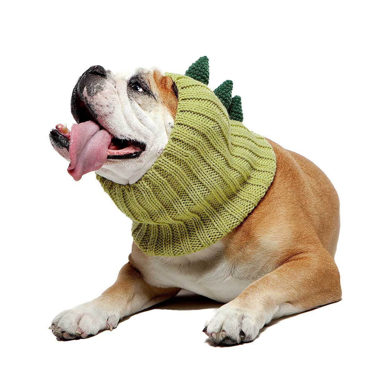 Pet Dog Dinosaur Warm Windproof Halloween Knitted Hat Head Cover