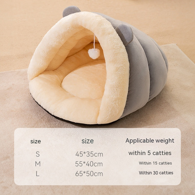 Round Ears Warm Slippers Nest Plush Warm Soft Comfortable Pet Dog WOWO Pad