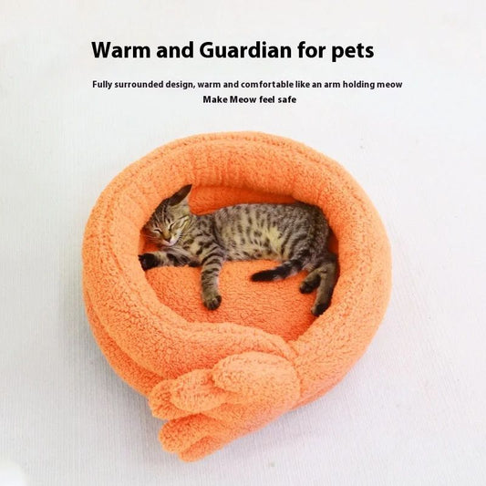 Pet Kennel Autumn And Winter Warm Thickened Cat Stepping On Milk Kennel Dog Plush Mattress Kitten Sleeping Kennel Pet Suppli
