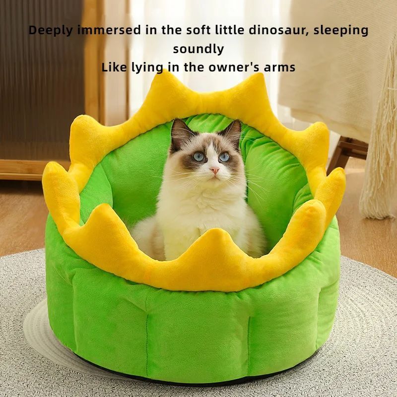 New Dinosaur Cat Soft Comfortable Winter Warmth Large, Medium And Small Dog Teddy Gold Haired Pet Products Nest Bed House