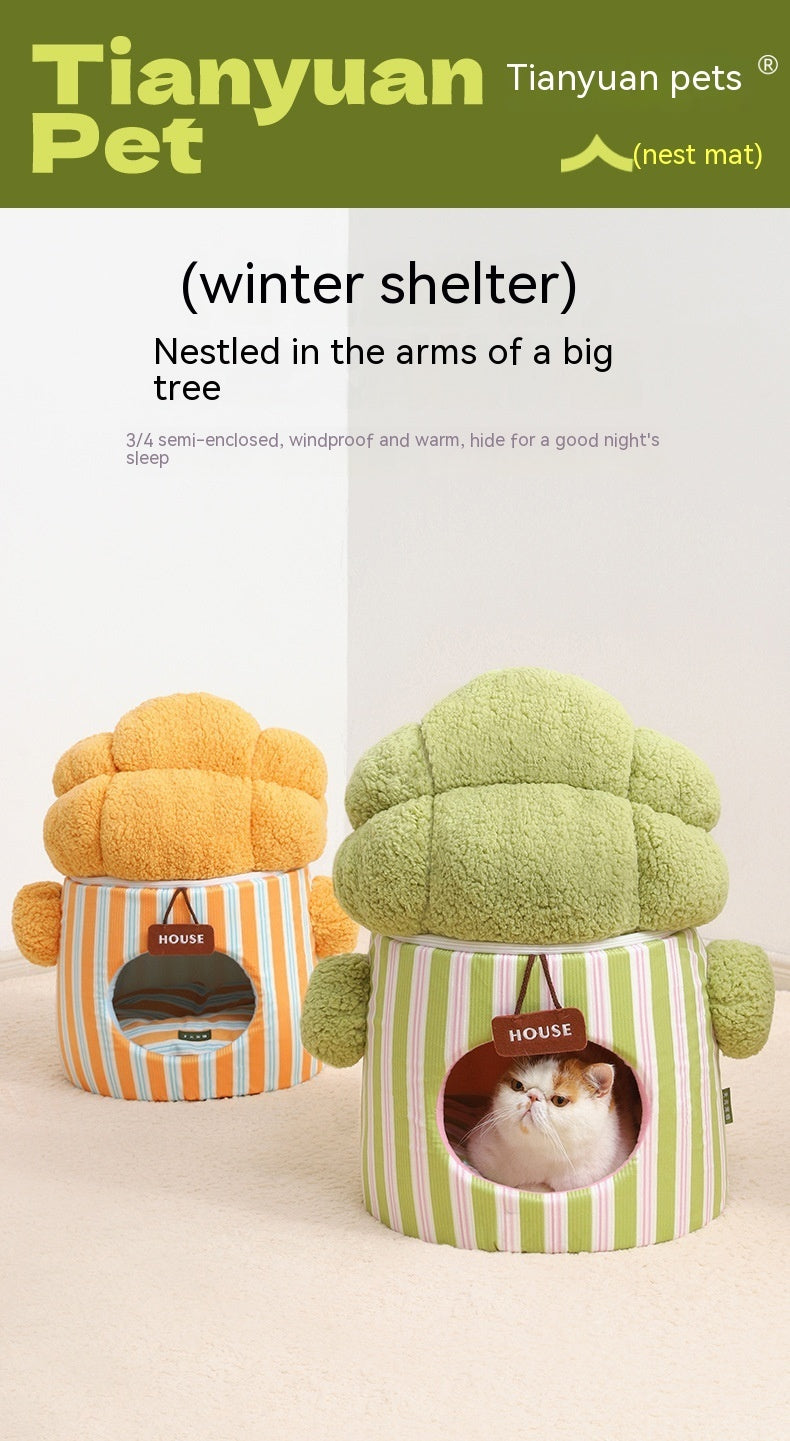 Pet Cauliflower Tree Hole Three-dimensional Closed Cat Nest