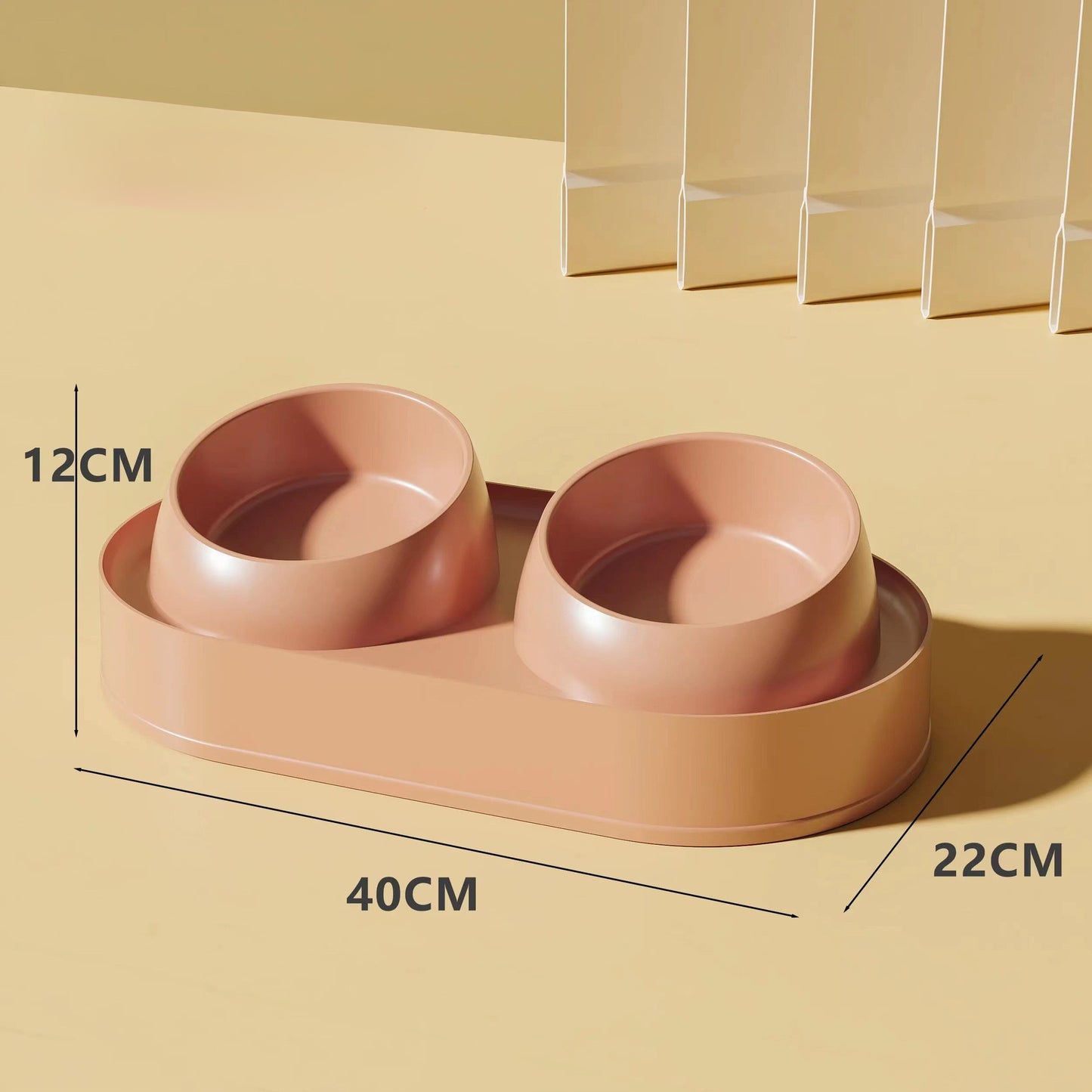 Pet Double Bowl Tilt Protect Neck Cat Bowl Non-slip Dog Food Dish Elevated Cat Dog Food Water Feeder Not Black Chin Pet Supplies
