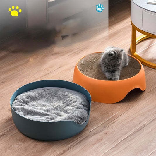 Cat Nest, Cat Scratching Board, Cat Scratching Bowl, All-season Universal Pet Supplies, Thick Plush Mat, One Nest For Two Uses