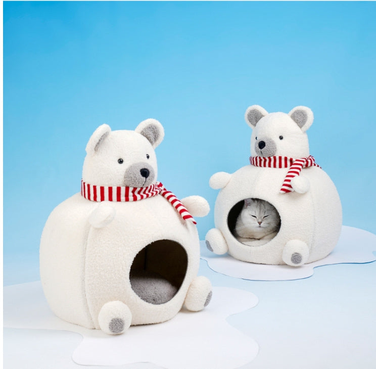 Closed Winter Warm Four Seasons Universal Internet Celebrity Snow Bear Cat Nest Pet Supplies
