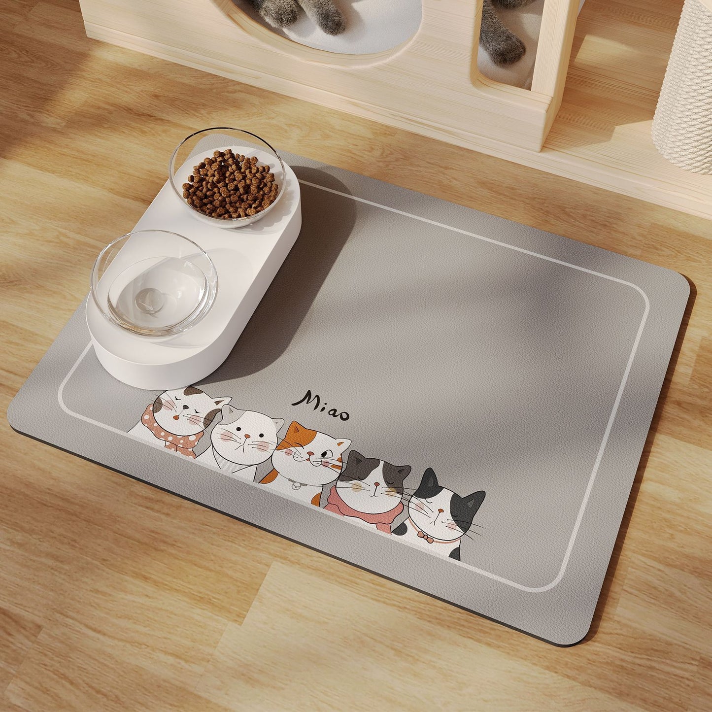 Minimalist Pet Feeding Mat Repeated Washing Water-absorbing Non-slip Mat Rest Sleep