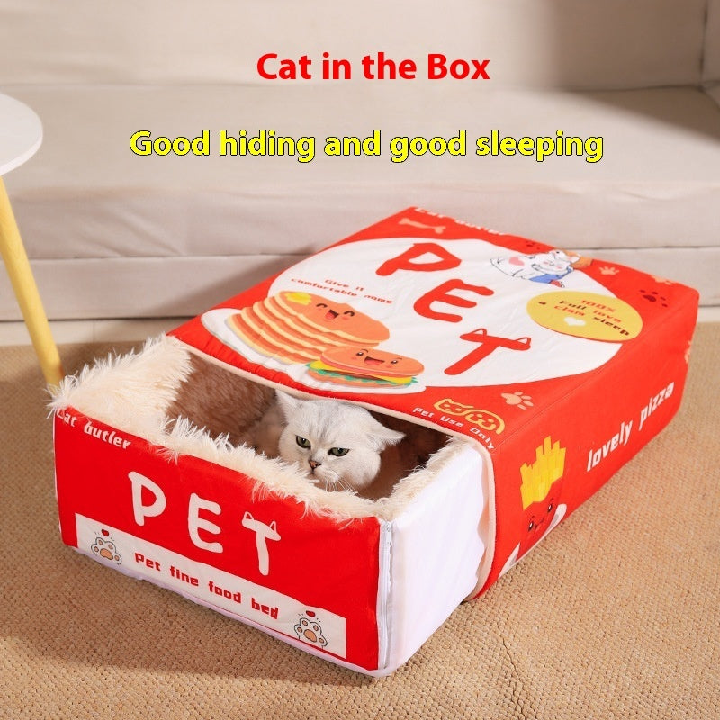 Rectangular Fully Enclosed Sense Of Security Pet Bed