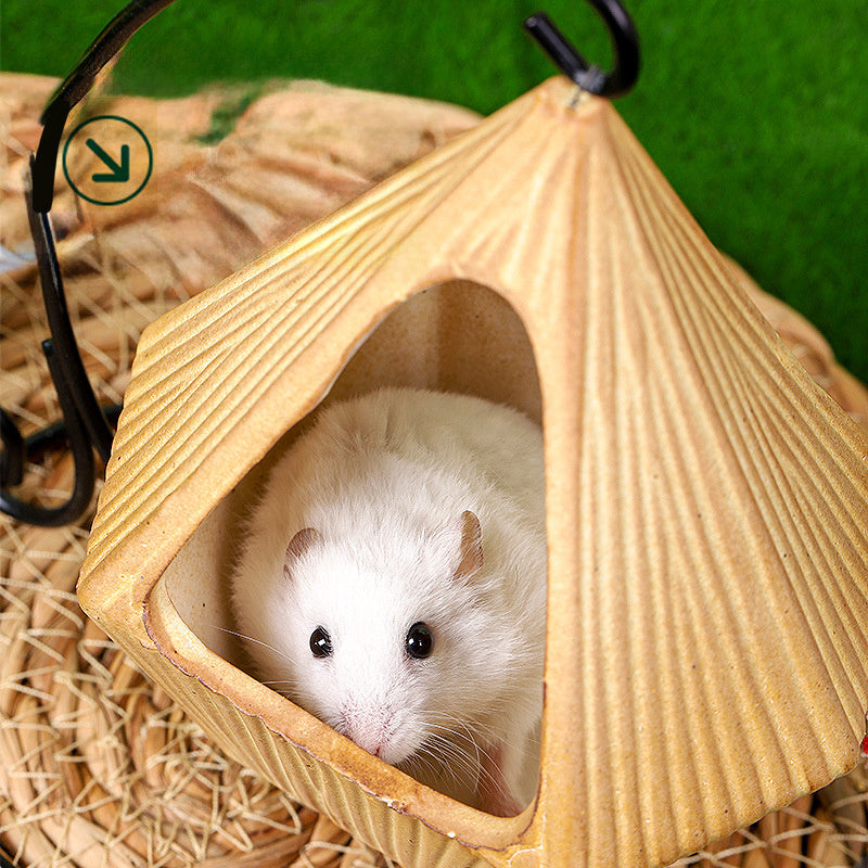 Hamster Swing Cradle Hammock Ceramic Hideaway House Golden Hamster Small House Landscaping Supplies To Relieve Boredom And Entertainment Toys