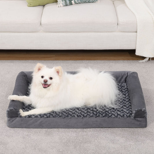 Removable And Washable U-shaped Pet Sofa Embossed Velvet Kennel Sponge