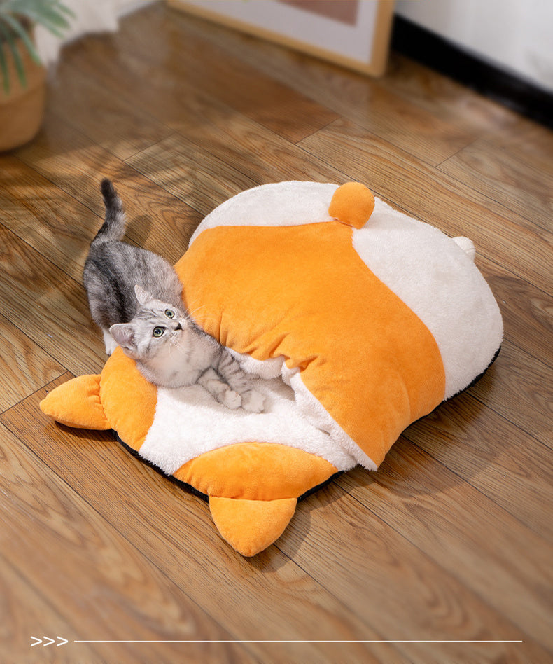 Sleeping Bag For Cats Warm Winter Semi-closed Bed Pet Nest Sleeping Mat Cat Nest Kennel Universal For All Four Seasons