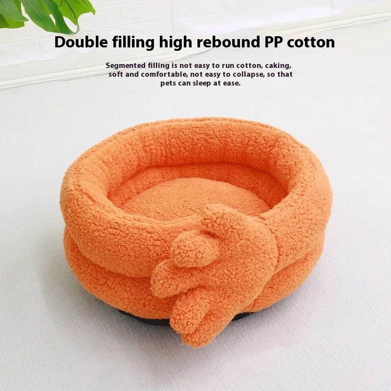 Pet Kennel Autumn And Winter Warm Thickened Cat Stepping On Milk Kennel Dog Plush Mattress Kitten Sleeping Kennel Pet Suppli