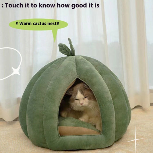 Winter Warm Semi-enclosed Removable And Washable Four Seasons Universal Pet Bed