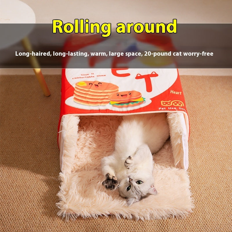 Rectangular Fully Enclosed Sense Of Security Pet Bed