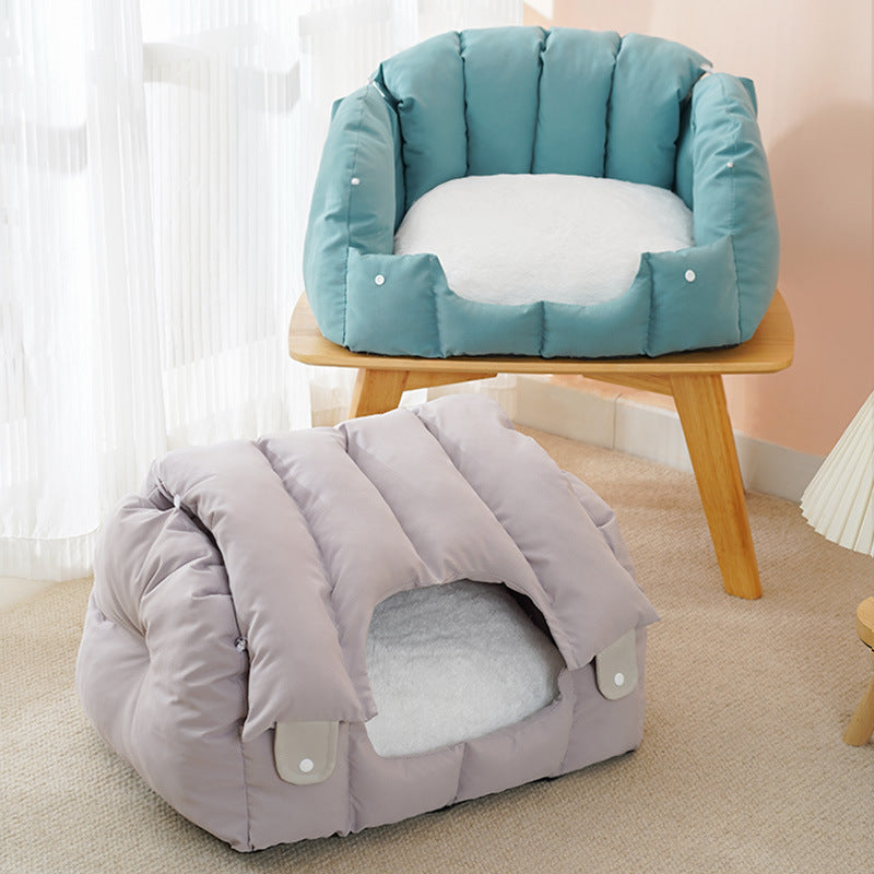 Dual-purpose Arched Cat Nest Fully Enclosed And Warm Cat Nest Soft And Comfortable Sofa Pet Nest Universal Deformable For Cats And Dogs