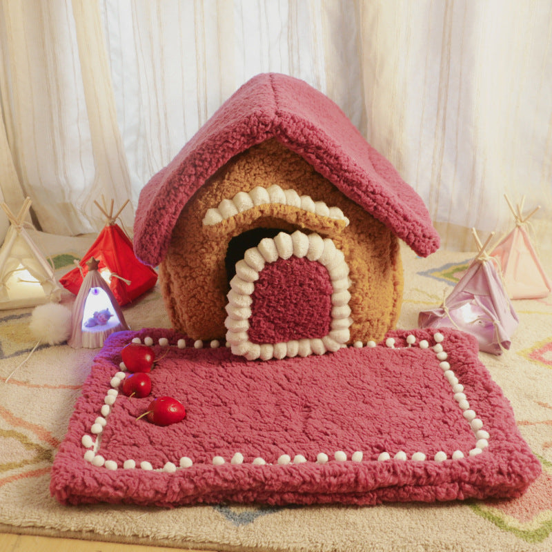 Kennel Winter Warm Small Dog Teddy Four Seasons Universal Removable And Washable Cat Nest Bed Pet Supplies