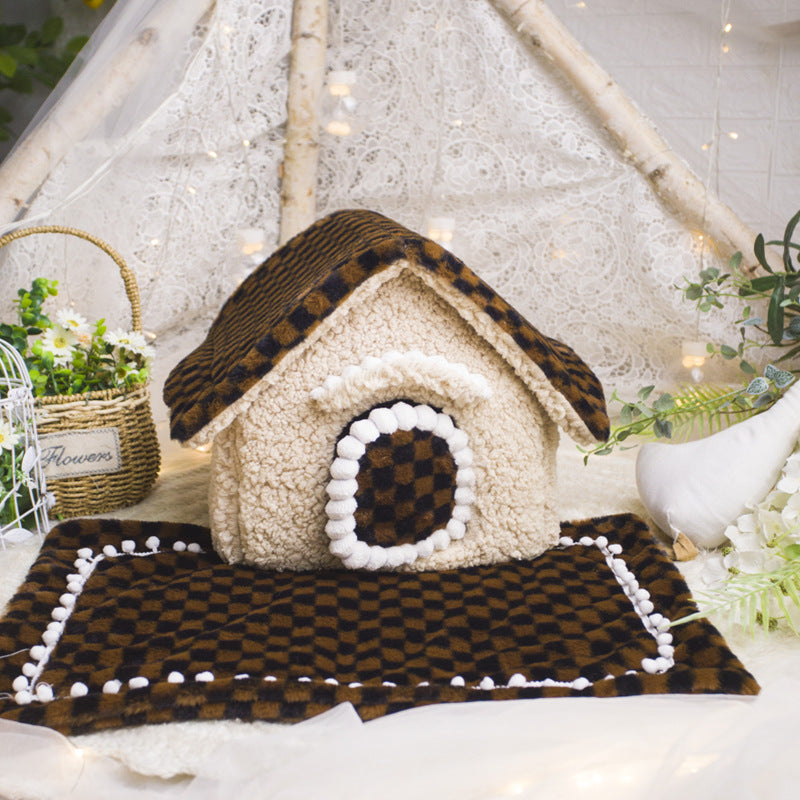 Kennel Winter Warm Small Dog Teddy Four Seasons Universal Removable And Washable Cat Nest Bed Pet Supplies