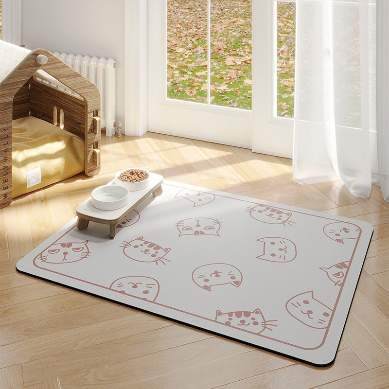 Minimalist Pet Feeding Mat Repeated Washing Water-absorbing Non-slip Mat Rest Sleep