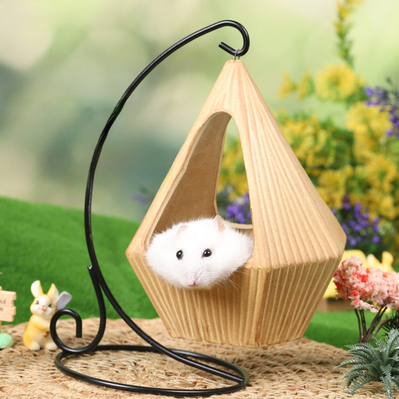 Hamster Swing Cradle Hammock Ceramic Hideaway House Golden Hamster Small House Landscaping Supplies To Relieve Boredom And Entertainment Toys